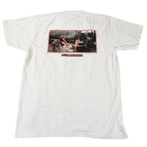 Real Bad Man Less Than Zero Graphic T-Shirt Mens Large White Made in USA Tee